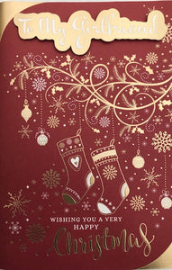 To My Girlfriend Christmas Greeting Card