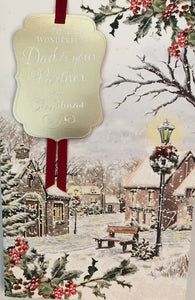To A Wonderful Dad And Partner Christmas Greeting Card