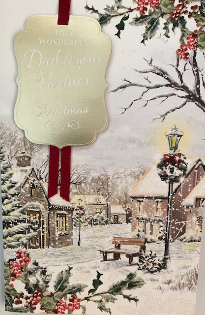 To A Wonderful Dad And Partner Christmas Greeting Card
