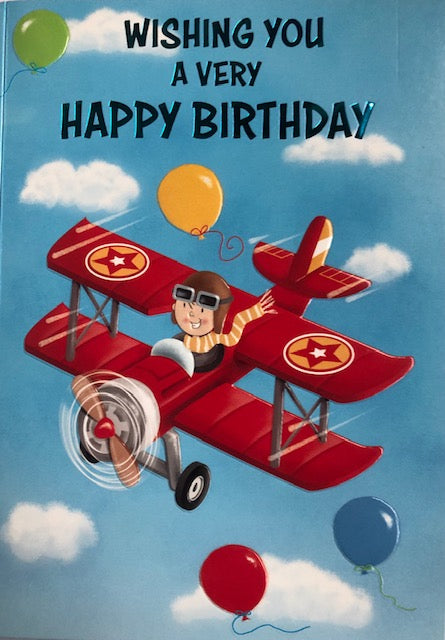 Wishing You A Very Happy Birthday Aeroplane Greeting Card