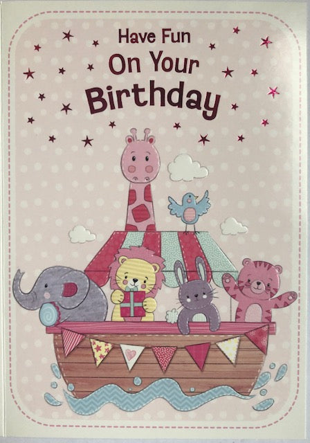 Have Fun On Your Birthday Noah's Ark Greeting Card