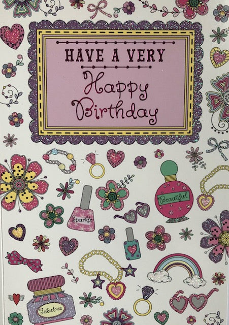 Have A Very Happy Birthday Lilac Greeting Card