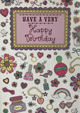 Have A Very Happy Birthday Lilac Greeting Card