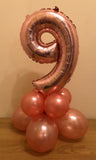 Single Air Filled 16 Inch Number Balloon Table Decoration Available In Numbers 0-9 And A Choice Of 6 Colour Combinations