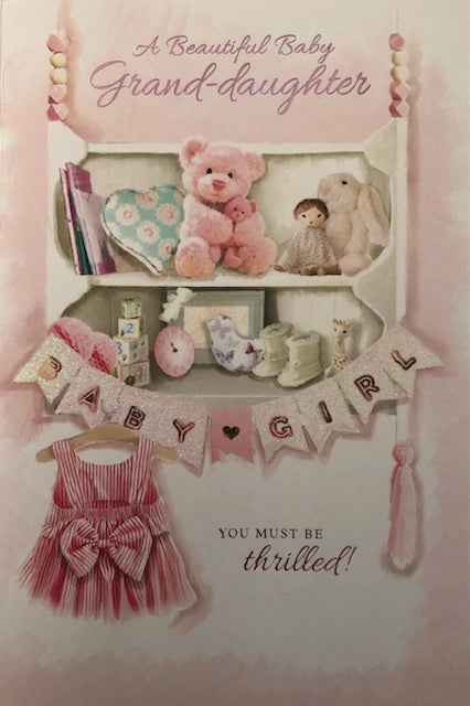 A Beautiful Baby Grand-Daughter New Baby Greeting Card