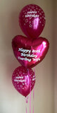 3 Balloon Cluster Consisting of 1 x 18" Personalised Foil Balloon And 2 x Latex Balloons