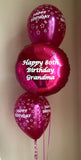 3 Balloon Cluster Consisting of 1 x 18" Personalised Foil Balloon And 2 x Latex Balloons