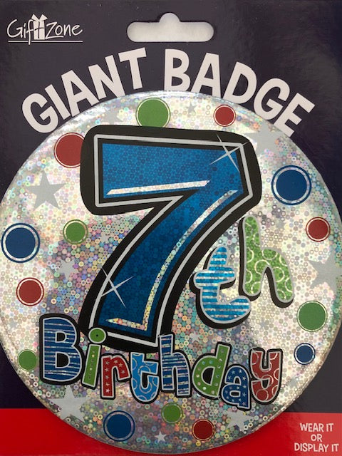 7th Birthday Jumbo Badge