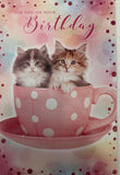 For You On Your Birthday Teacup Cats Greeting Card