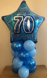 Blue Glitz Air Filled Table Decoration Available In Milestone Ages 18, 21, and 30