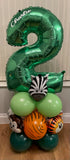 Personalised Supershape Number Air Filled Balloon Decoration With 3 Jungle Characters