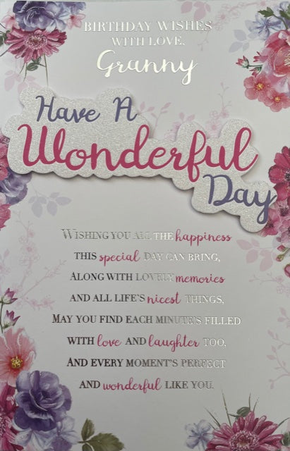 Birthday Wishes With Love Granny Birthday Greeting Card