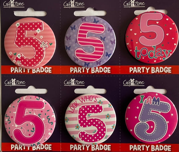 Age 5 Small Birthday Badge