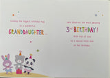 To A Special Granddaughter 3rd Birthday Greeting Card