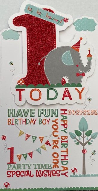 1 Today Red Birthday Greeting Card