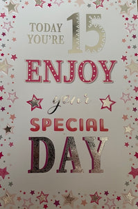 Today You're 15 Birthday Greeting Card