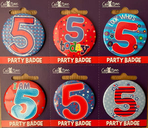 Age 5 Small Birthday Badge