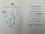 Special Wishes On Your Sapphire Wedding Anniversary Greeting Card