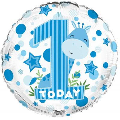 1 Today Blue Giraffe Helium Filled Foil Balloon