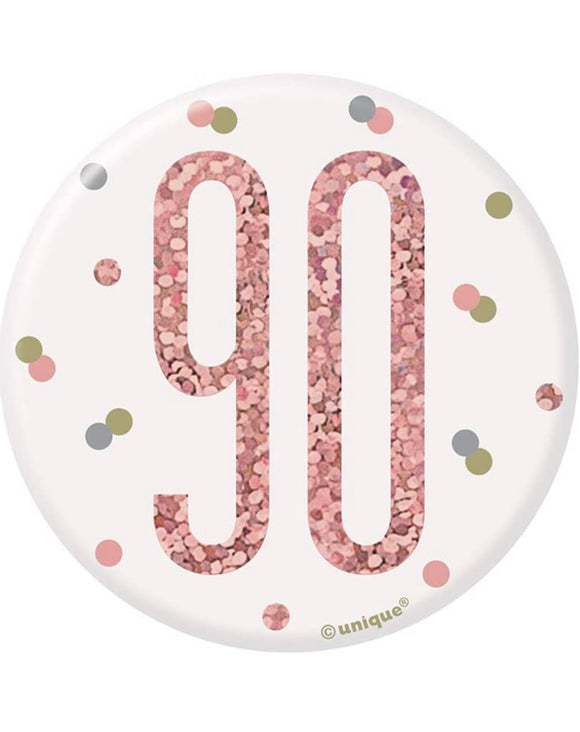 Age 90 Rose Gold Badge