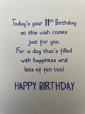 You're 11 Blue Stars Birthday Greeting Card
