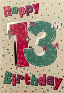 Happy 13th Birthday Greeting Card