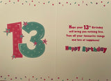 Happy 13th Birthday Greeting Card