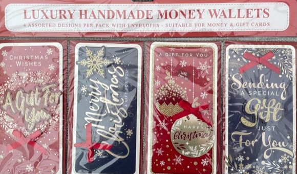 Luxury Handmade Christmas Money Wallets (4 Pack)