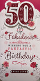 50 And Fabulous Birthday Greeting Card