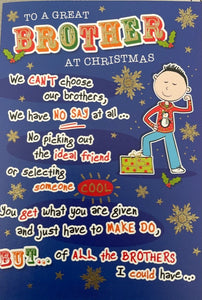 To A Great Brother Christmas Greeting Card