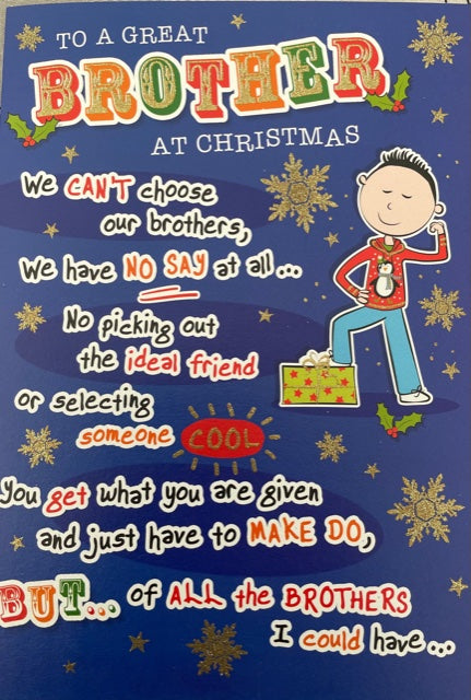 To A Great Brother Christmas Greeting Card
