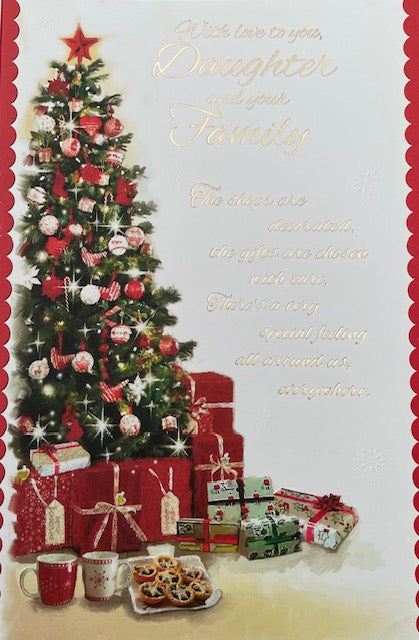 Daughter And Your Family Christmas Greeting Card