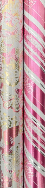 Pink Foil Gift Wrapping Paper 1.5m