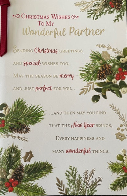 To My Wonderful Partner Christmas Greeting Card
