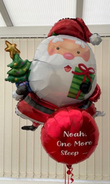 Christmas Eve Personalised Helium Filled Foil Balloon With Father Christmas Supershape Helium Filled Foil Balloon