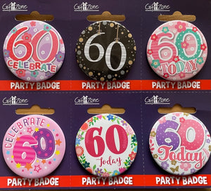 Age 60 Small Birthday Badge
