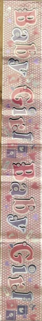Baby Girl Pink Holographic Banner