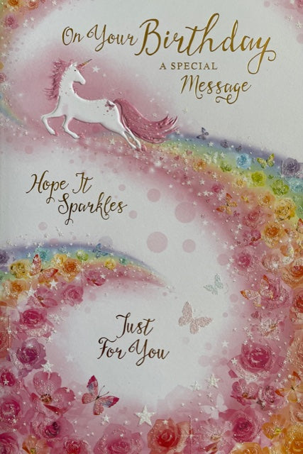 On Your Birthday Unicorn Greeting Card