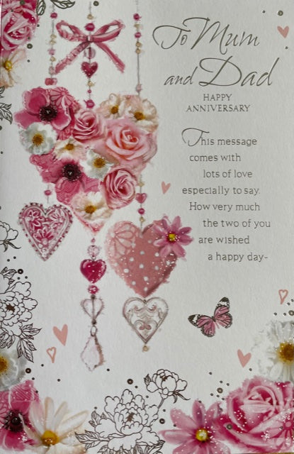 To Mum And Dad Anniversary Greeting Card