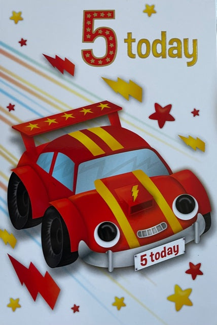 5 Today Car Birthday Greeting Card