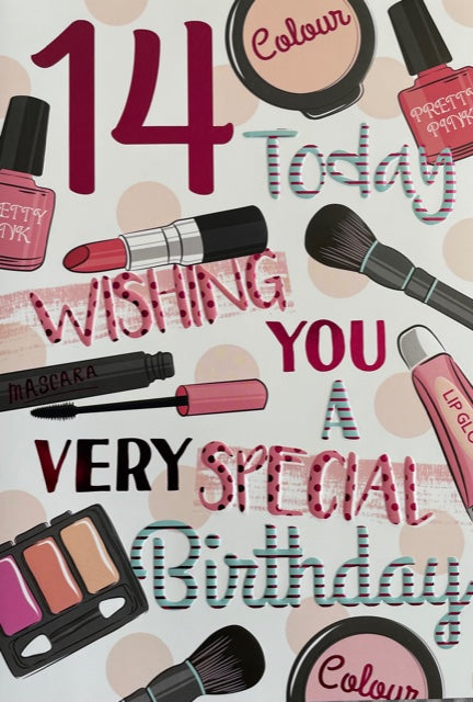 14 Today Make-Up Birthday Greeting Card