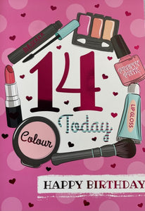 14 Today Make-Up Birthday Greeting Card