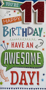 You're 11 Birthday Greeting Card