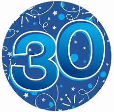 30th Birthday Blue Jumbo Badge