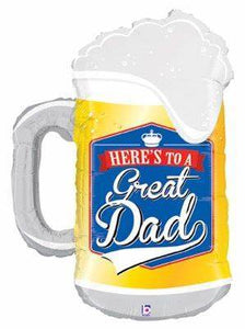 Great Dad Beer Glass Supershape Helium Filled Foil Balloon