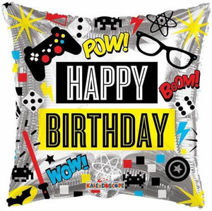 Happy Birthday Computer Games / Gaming Helium Filled Foil Balloon