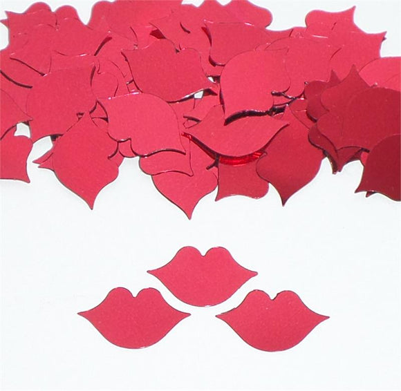 Hot Lips Red Metallic Confetti
