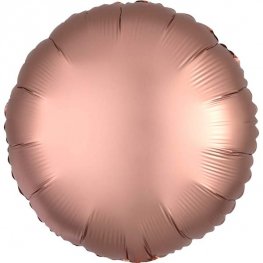 Satin Luxe Rose Copper Circle Shape Helium Filled Foil Balloon