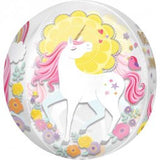 Believe In Unicorns Clear Orbz Helium Filled Foil Balloon