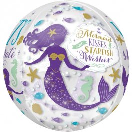 Mermaid Wishes Orbz Helium Filled Foil Balloon